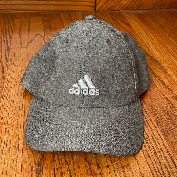 adidas Other - Adidas Gray Aeroready Cotton Strap Back Baseball Cap Hat